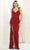May Queen MQ1957 - Sequin Embellished V-Neck Evening Dress Special Occasion Dress 4 / Red