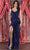 May Queen MQ1957 - Sequin Embellished V-Neck Evening Dress Special Occasion Dress 4 / Royal blue