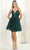 May Queen MQ1965 - V-Neck Glitter Cocktail Dress Cocktail Dresses 4 / Huntergreen