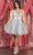 May Queen MQ1965 - V-Neck Glitter Cocktail Dress Cocktail Dresses 4 / Silver