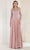 May Queen MQ1980 - Illusion Quarter Sleeve Formal Gown Formal Gown M / Dustyrose