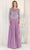 May Queen MQ1980 - Illusion Quarter Sleeve Formal Gown Formal Gown M / Victorian Lilac