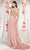 May Queen MQ1981 - 3D Floral V Neck Slit Gown Bridesmaid Dresses