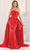 May Queen MQ1983 - Fitted Straight-Across Neck Evening Dress Evening Dresses 16 / Fuchsia