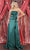 May Queen MQ1983 - Strapless Fitted Overlay Evening Dress Evening Dresses 4 / Huntergreen