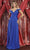 May Queen MQ1988 - Cold-Shoulder V-Neck Prom Dress Special Occasion Dress 4 / Royal