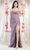 May Queen MQ1992 - Corset Satin Prom Dress with Slit Prom Dresses 2 / Victorian Lilac