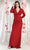 May Queen MQ1993 - Long Sleeve V-Neck Evening Dress Evening Dresses 6 / Burgundy