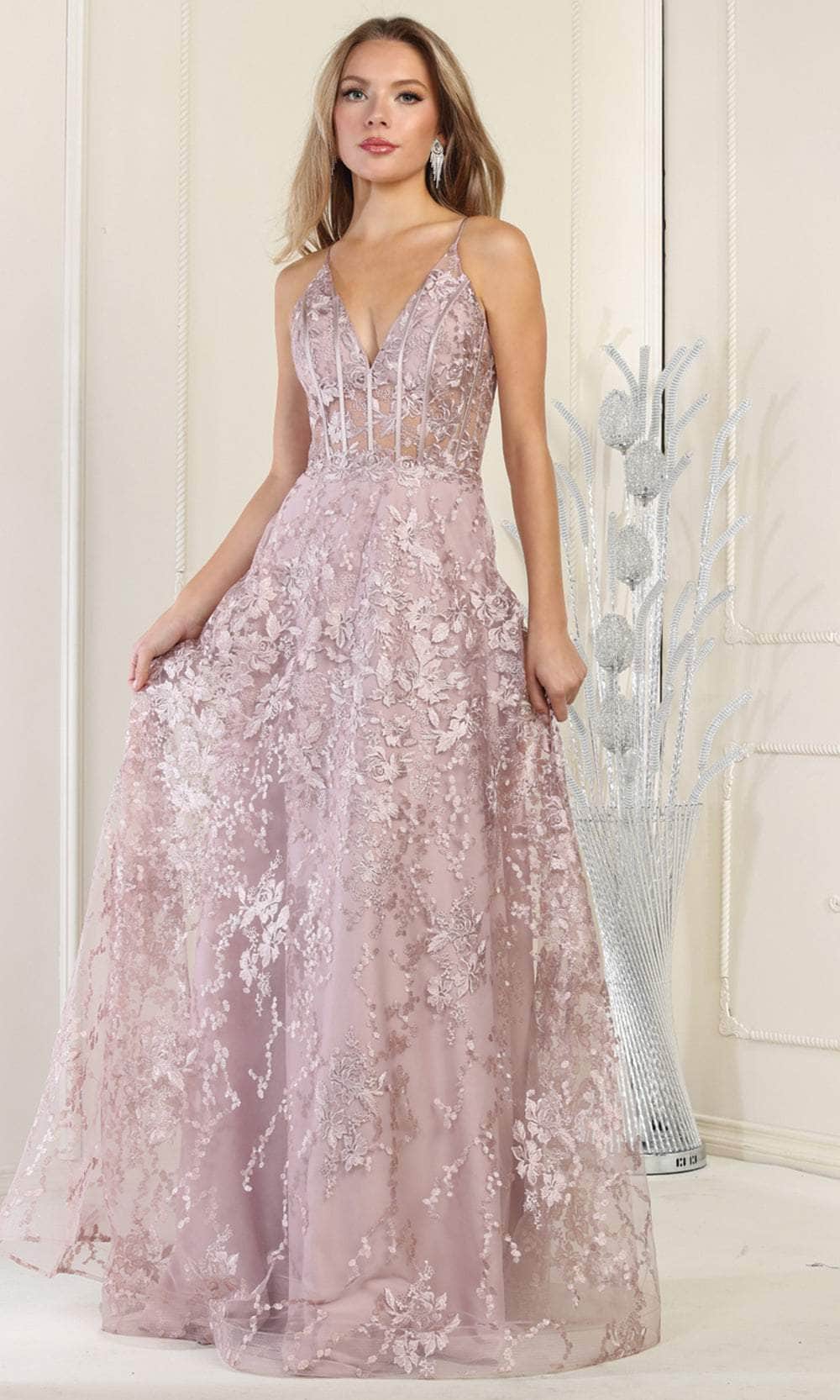 May Queen MQ1996 Lace ALine Prom Dress Couture Candy