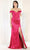May Queen MQ1997 - Off-Shoulder Ruched Detail Prom Dress Prom Dresses 4 / Fuchsia