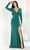 May Queen MQ1999 - Plunging Formal Evening Gown Winter Formals and Balls 4 / Huntergreen