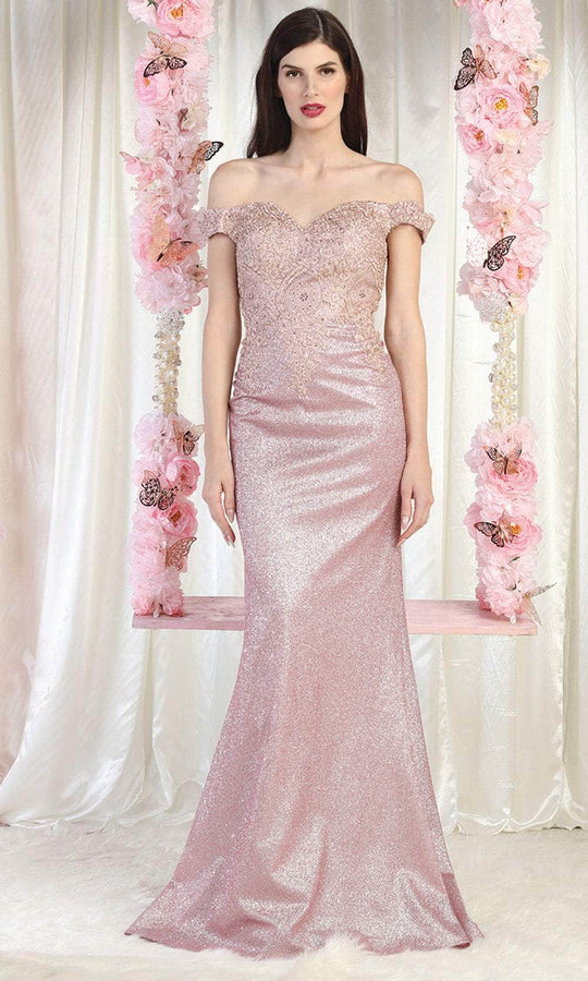 May Queen MQ2005 - Applique Glitter Prom Gown