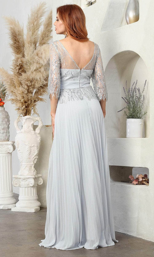 May Queen MQ2007 - Illusion Bateau Embellished Evening Dress