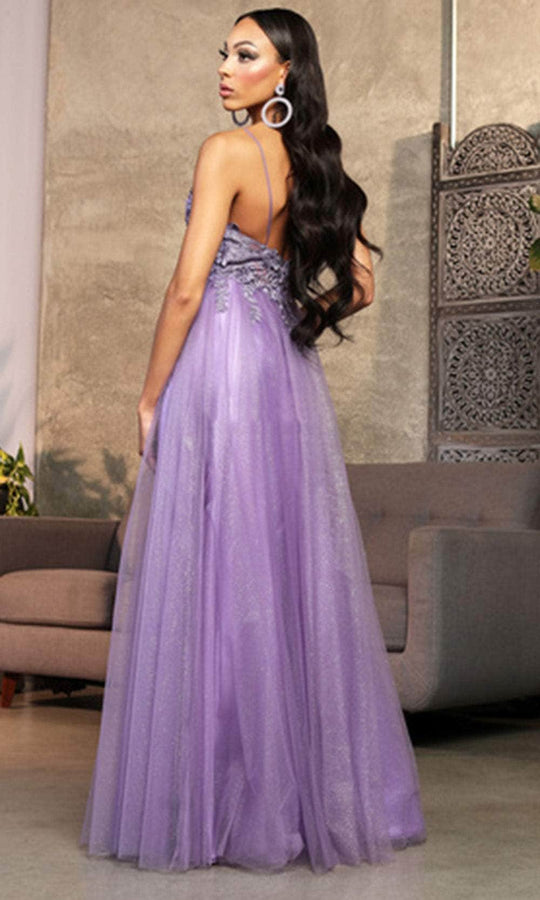 May Queen MQ2011 - Glitter A-Line Prom Dress with Slit
