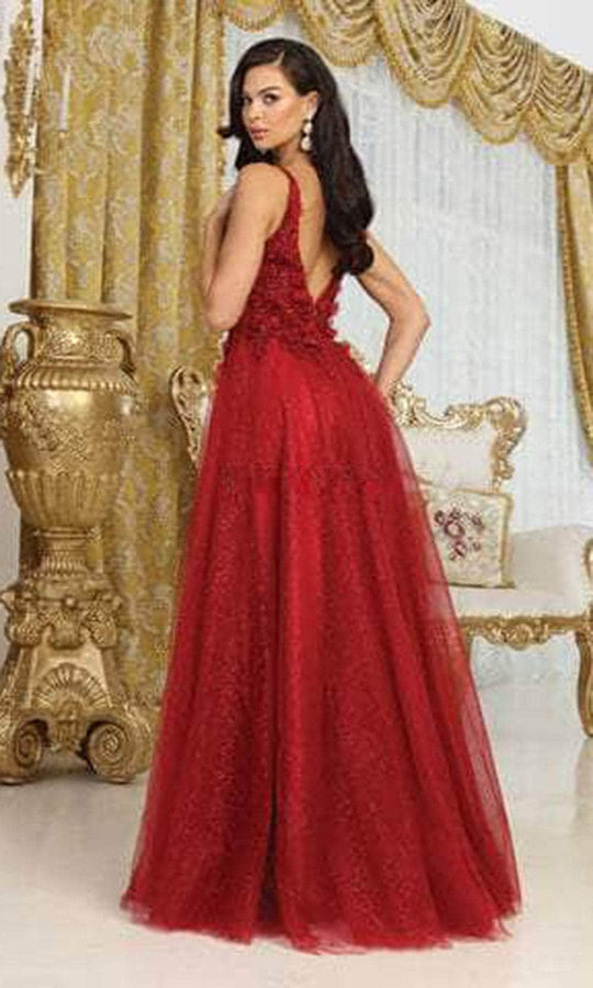 May Queen MQ2015 - Floral Accented Prom Dress