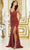 May Queen MQ2035 - Ruched Sequin Evening Dress Prom Dresses 4 / Burgundy