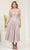 May Queen MQ2057 - Illusion Scoop Tea Length Prom Dress Mother of the Bride Dresses M / Rosegold