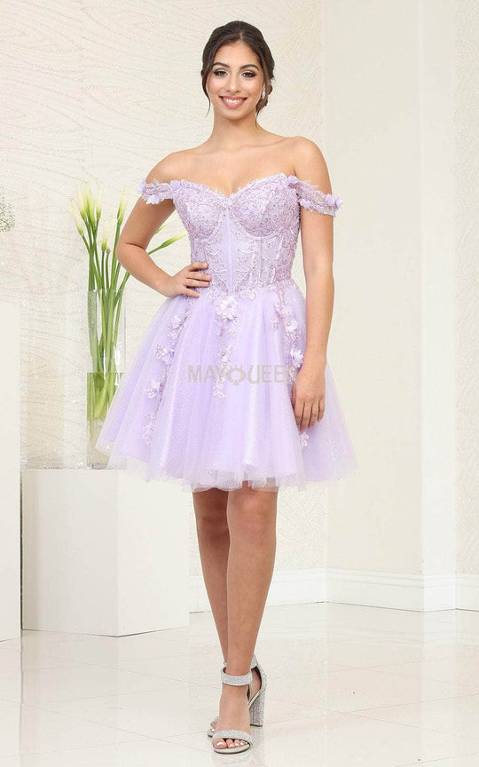 May Queen MQ2081 - Off Shoulder Homecoming Dress