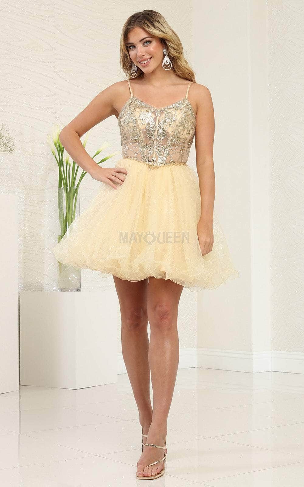 May Queen MQ2082 - Glitter Corset Homecoming Dress Couture Candy May Queen MQ2082 - Glitter Corset Homecoming Dress Couture Candy