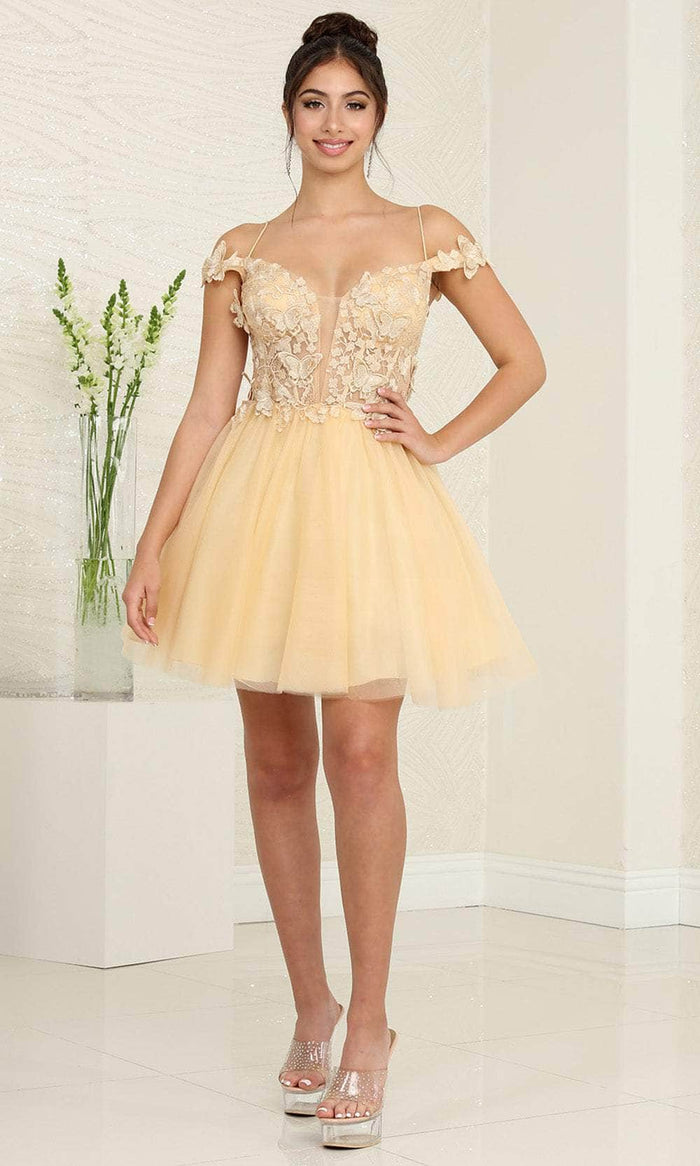 May Queen MQ2090 Fitted Bodice Hoco Short Dress | Formal Dress Shop Ivory / 6 May Queen MQ2090 Fitted Bodice Hoco Short Dress | Formal Dress Shop Ivory / 6