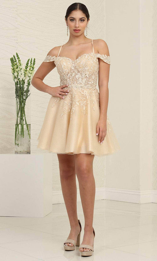 May Queen MQ2099 - Off Shoulder Cocktail Dress