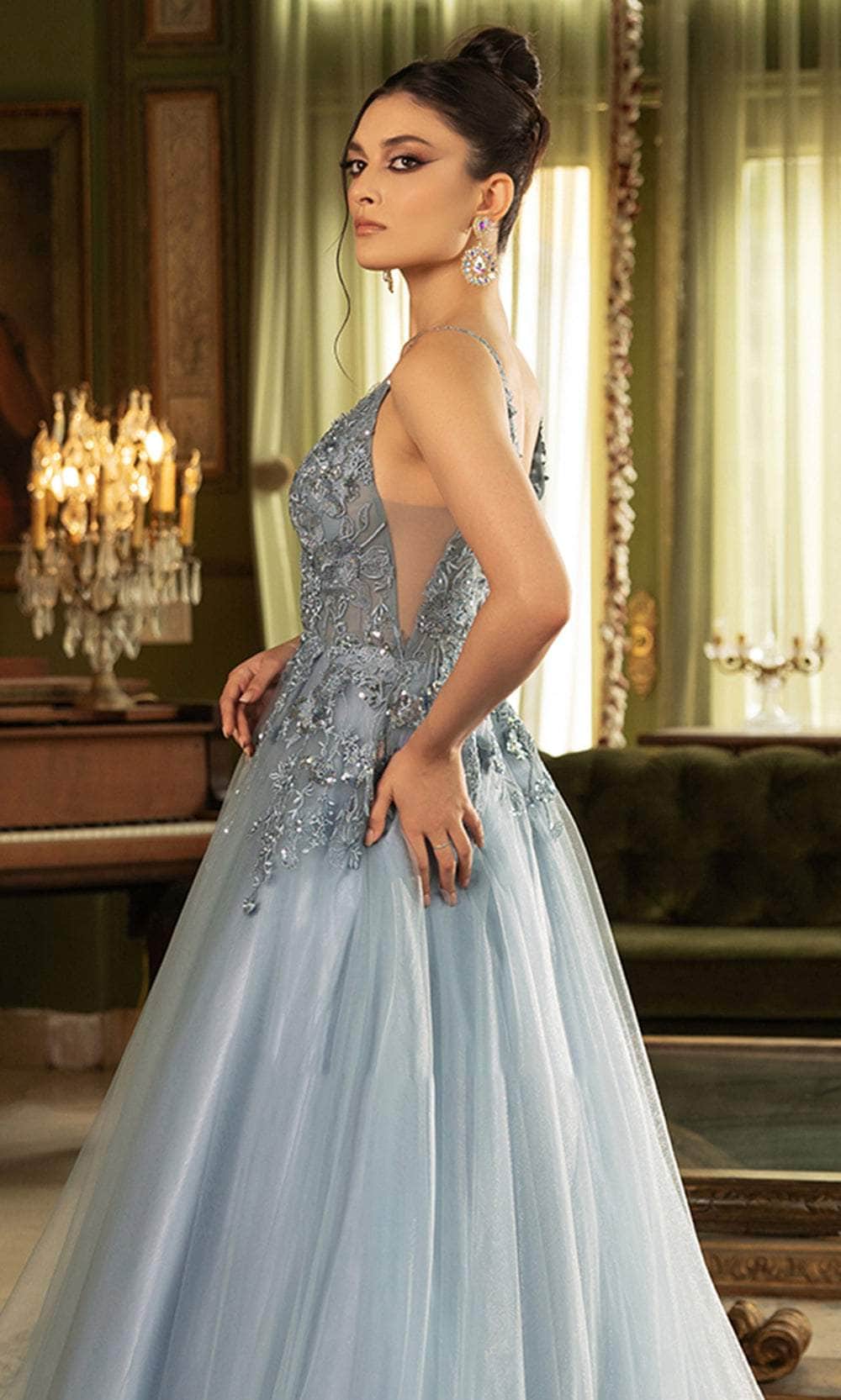 May Queen MQ2135 - Long A-Line Dress - Floral, Sequin, Embroidery, Spaghetti Straps, Sheer Inset, Fitted, Sleeveless, Illusion, Floor Length, Scoop May Queen MQ2135 - Long A-Line Dress - Floral, Sequin, Embroidery, Spaghetti Straps, Sheer Inset, Fitted, Sleeveless, Illusion, Floor Length, Scoop