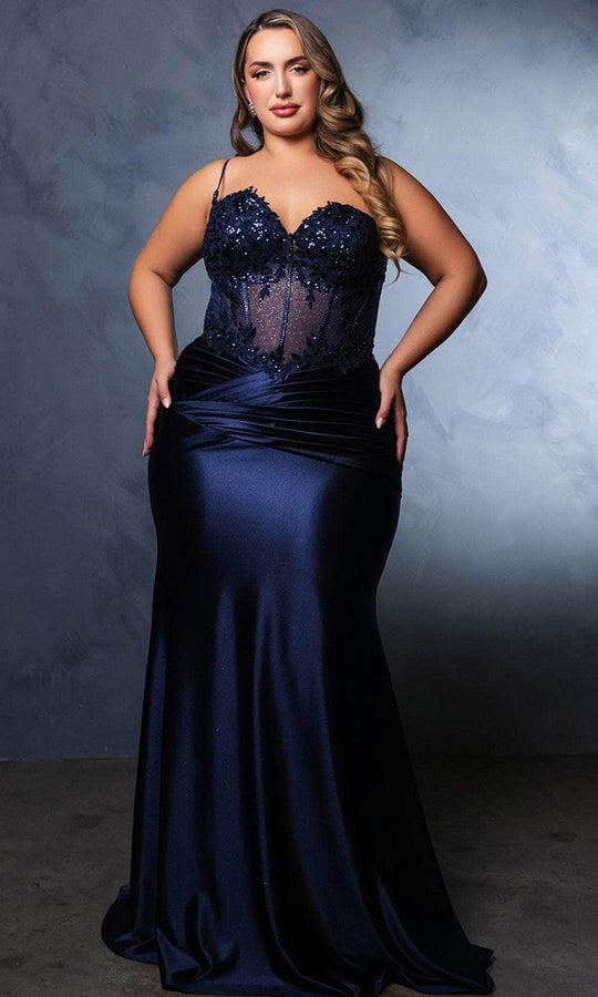 May Queen MQ2139 - Floral Sheath Evening Dress