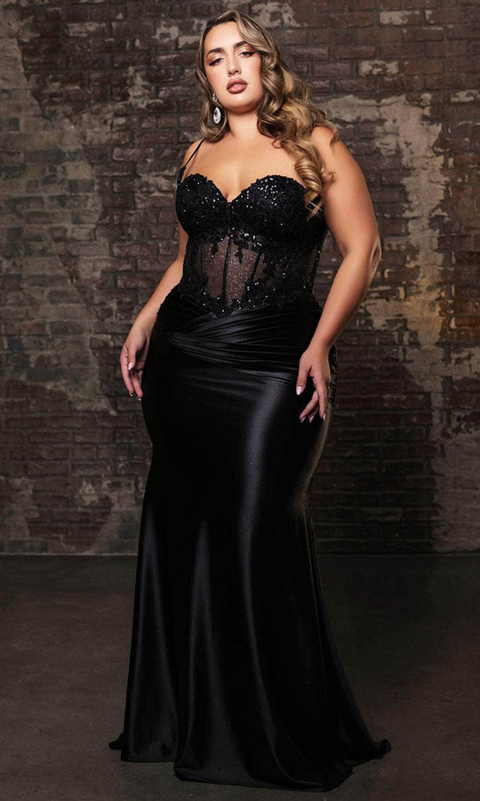 May Queen MQ2139 - Floral Sheath Evening Dress