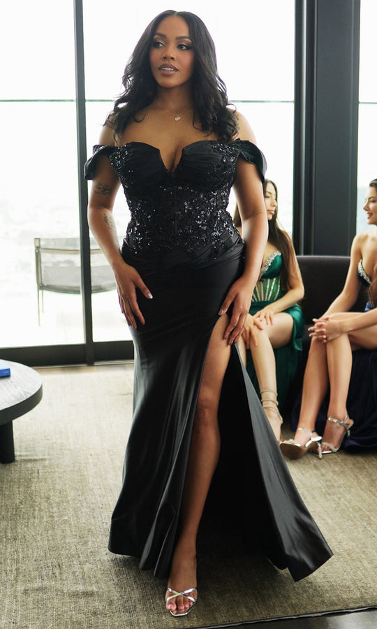 May Queen MQ2181 - Beaded Ornate Sheath Evening Gown