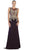 May Queen RQ-7434 - Embellished Cap Sleeve Evening Dress Special Occasion Dress 8 / Blue