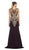 May Queen RQ-7434 - Embellished Cap Sleeve Evening Dress Special Occasion Dress 8 / Blue