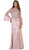 May Queen RQ7541 - Flounce Sleeve Sheath Evening Gown Special Occasion Dress 10 / Mauve