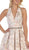 May Queen RQ7731 - Plunging Halter Floral Prom Dress Prom Dresses 16 / Dusty-Rose