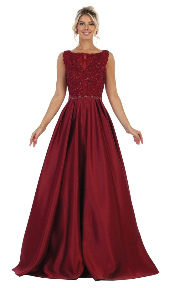 May Queen - Embellished Bateau Pleated Ballgown RQ7744