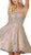 May Queen RQ7760 - Sleeveless Floral Lace Cocktail Dress Cocktail Dresses 4 / Gold