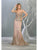 May Queen RQ7845 - Plunging V-Neck Glitter Evening Dress Evening Dresses 6 / Gold