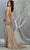 May Queen - RQ7859 Gathered V-neck Trumpet Dress Evening Dresses