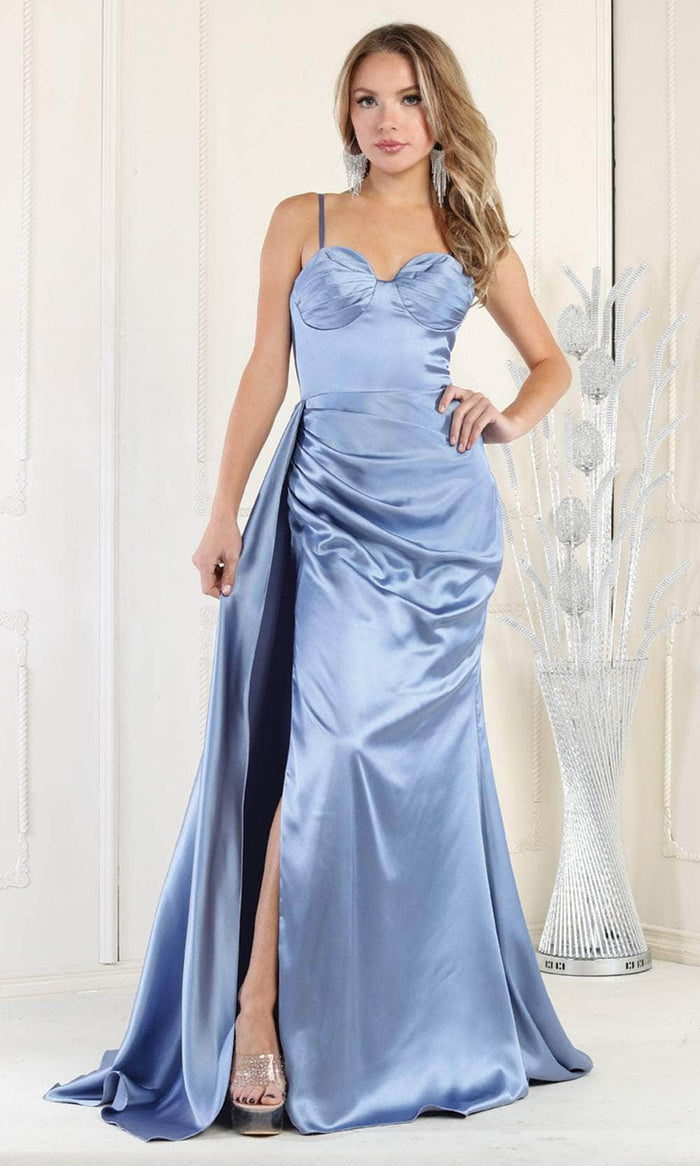 May Queen RQ7960 - Sweetheart Sleeveless Prom Dress Prom Dresses 4 / Dustyblue