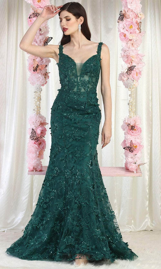 May Queen RQ7982 - Sleeveless Corset Bodice Prom Dress