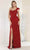 May Queen RQ8003 - Sequin Embellished One Sleeve Evening Dress Prom Dresses 4 / Red