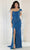 May Queen RQ8003 - Sequin Embellished One Sleeve Evening Dress Prom Dresses 4 / Turquoise