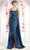 May Queen RQ8020 - Cowl Embroidered Prom Dress Prom Dresses 4 / Teal Blue