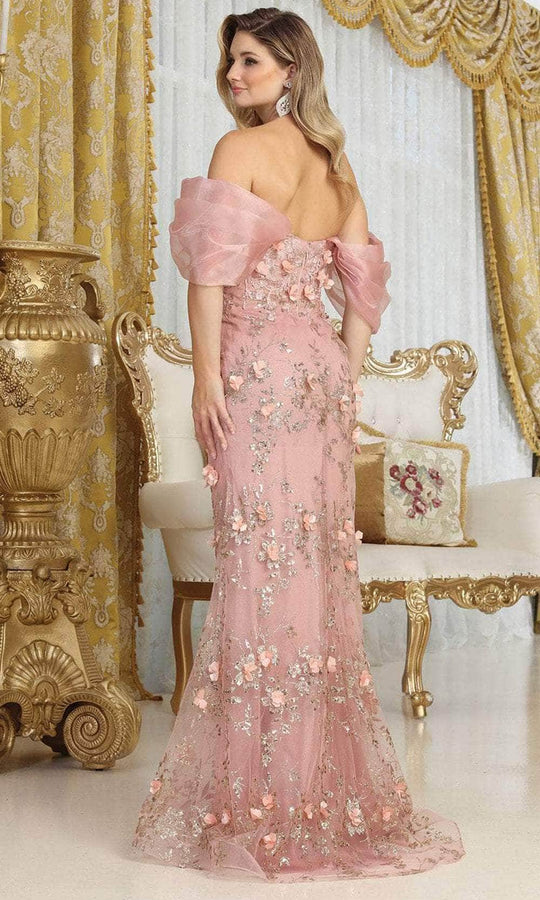 May Queen RQ8037 - Floral Applique Prom Gown
