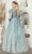 May Queen RQ8044 - Feather Trim Scoop Neck Prom Gown Evening Dresses