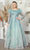 May Queen RQ8044 - Feather Trim Scoop Neck Prom Gown Evening Dresses 6 / Sage
