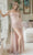 May Queen RQ8050 - Cowl Neck Illusion Midriff Prom Gown Prom Dresses 4 / Rosegold