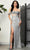 May Queen RQ8050 - Cowl Neck Illusion Midriff Prom Gown Prom Dresses 4 / Silver