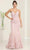 May Queen RQ8054 - Embroidered Plunged V-Neck Prom Gown Evening Dresses 4 / Rosegold