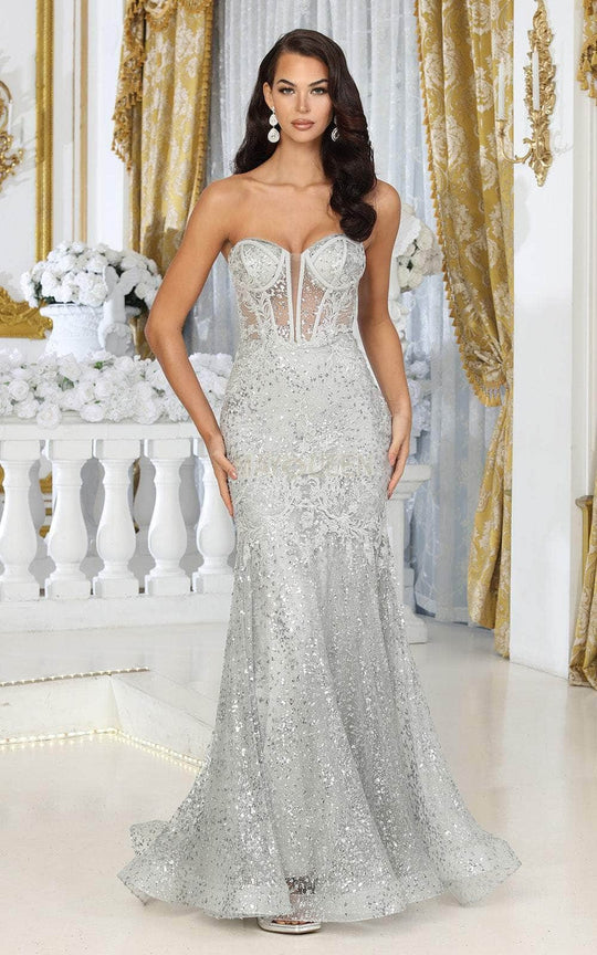 May Queen RQ8061 - Sweetheart Bustier Mermaid Prom Gown