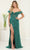May Queen RQ8065 - Ruffled Neck Sequin Prom Gown Evening Dresses 4 / Huntergreen